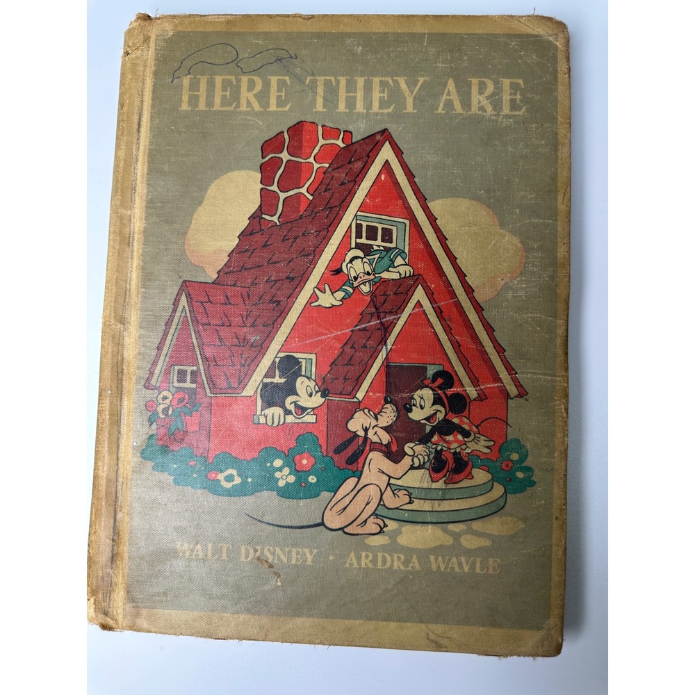 Vintage 1940 Walt Disney Here They Are Book Mickey Mouse Donald Duck Ardra Wavle